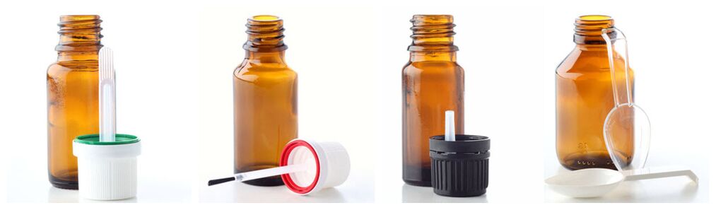 移液器、刷子、滴液分配器和量匙补充用于精油的玻璃小瓶